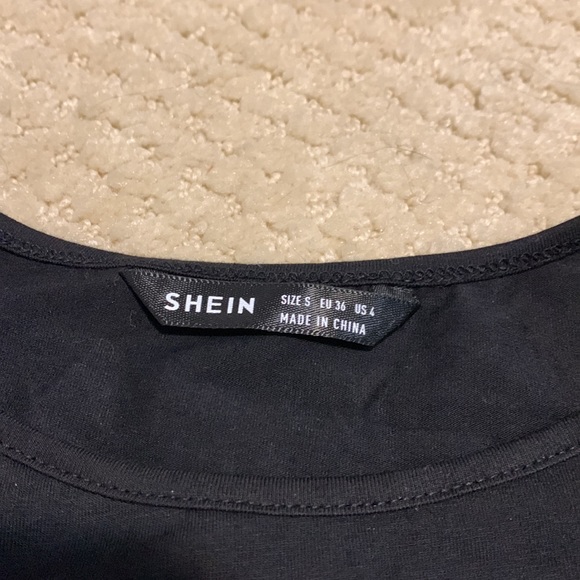 Shein rhinestone butterfly black crop top - Picture 2 of 4